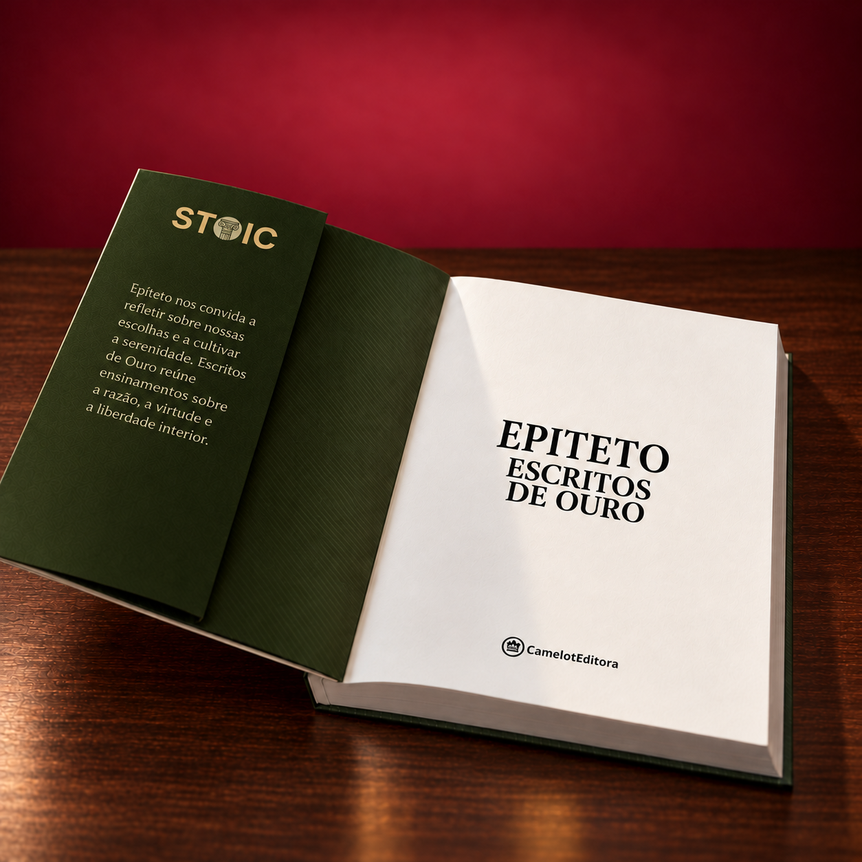 Livro Escritos de Ouro, de Epiteto, aberto